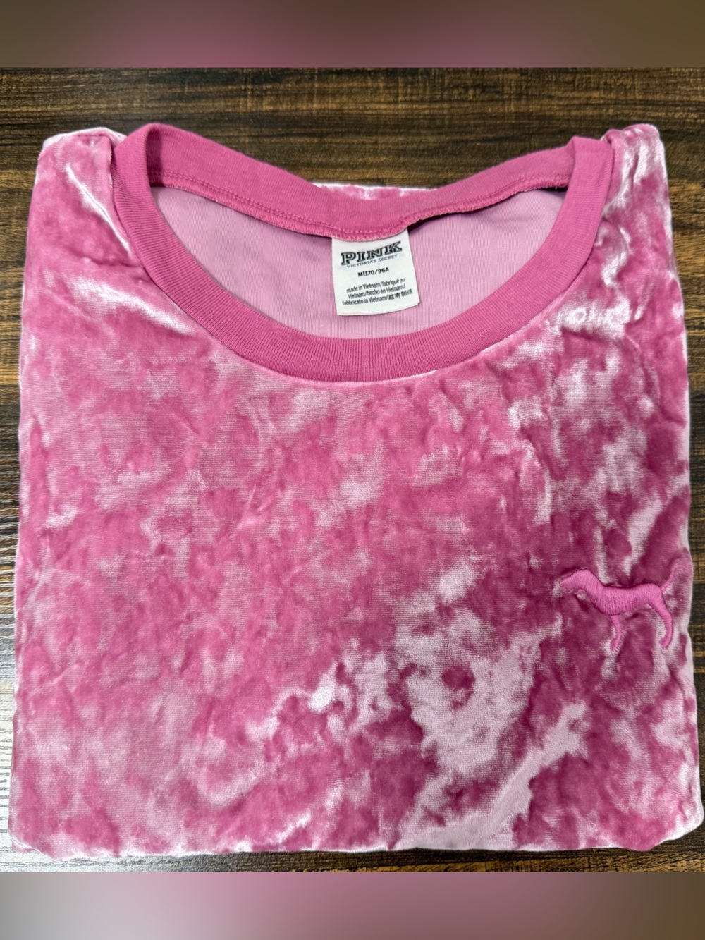 VS Pink • Velvet-Crush T-Shirt • Size Medium
